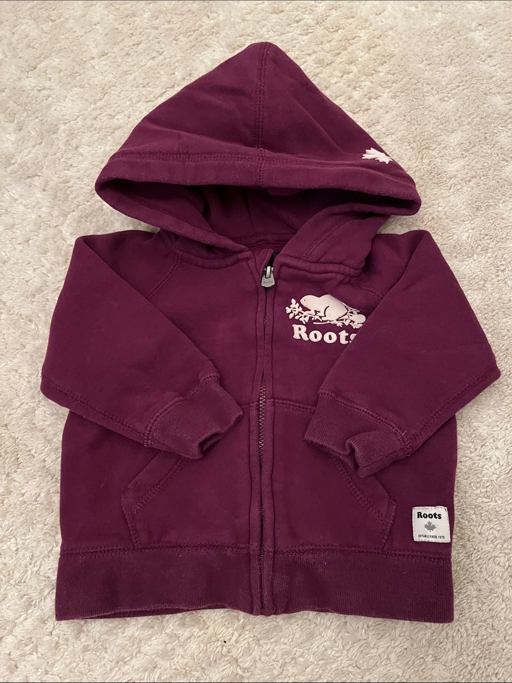 Roots Kids' Deep Plum Zip Hoodie
